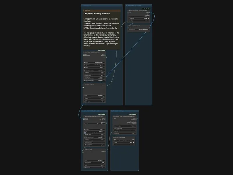 Thumbnail of the Old Photo to Living Memory workflow