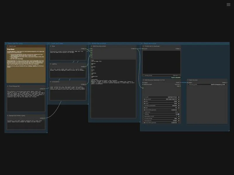 Thumbnail of the Prop Sheet workflow